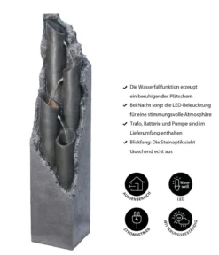Dehner Polyresin-Gartenbrunnen Tubi, solarfähig, ca. H113 cm