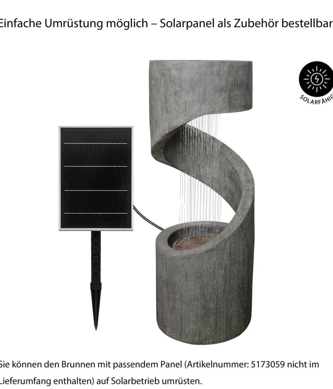 Dehner Polyresin-Gartenbrunnen Ronda, solarfähig, ca. H79,5 cm