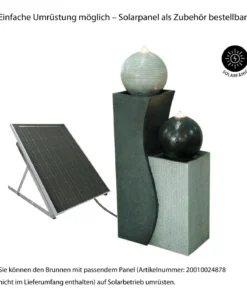 Dehner Polyresin-Gartenbrunnen Ying Yang, solarfähig, ca. H94 cm