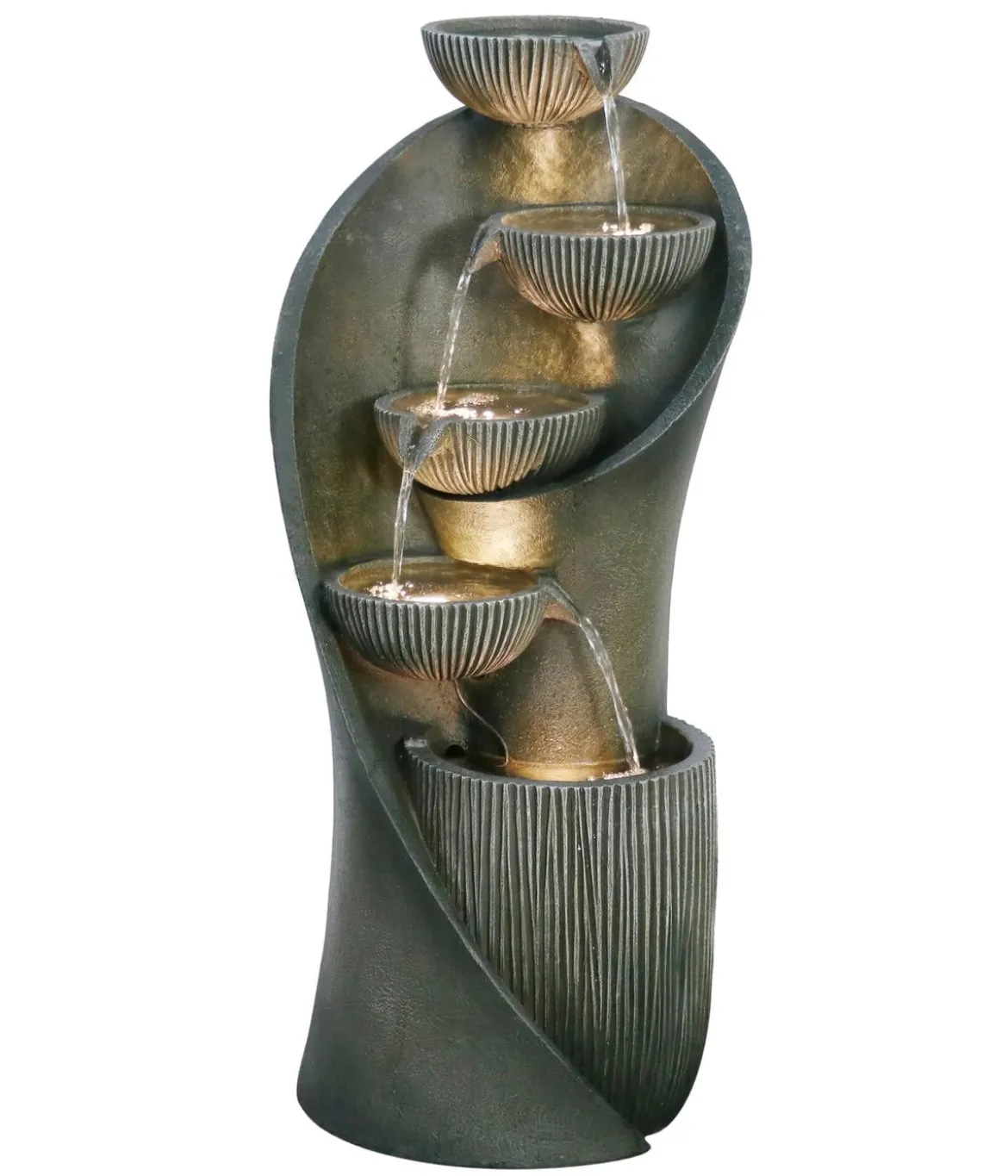 Dehner Polyresin-Gartenbrunnen Atlas, solarfähig, ca. H97 cm