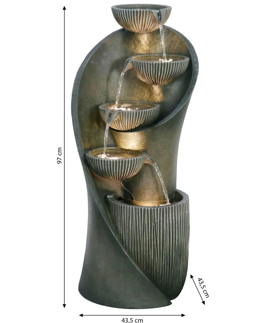 Dehner Polyresin-Gartenbrunnen Atlas, solarfähig, ca. H97 cm