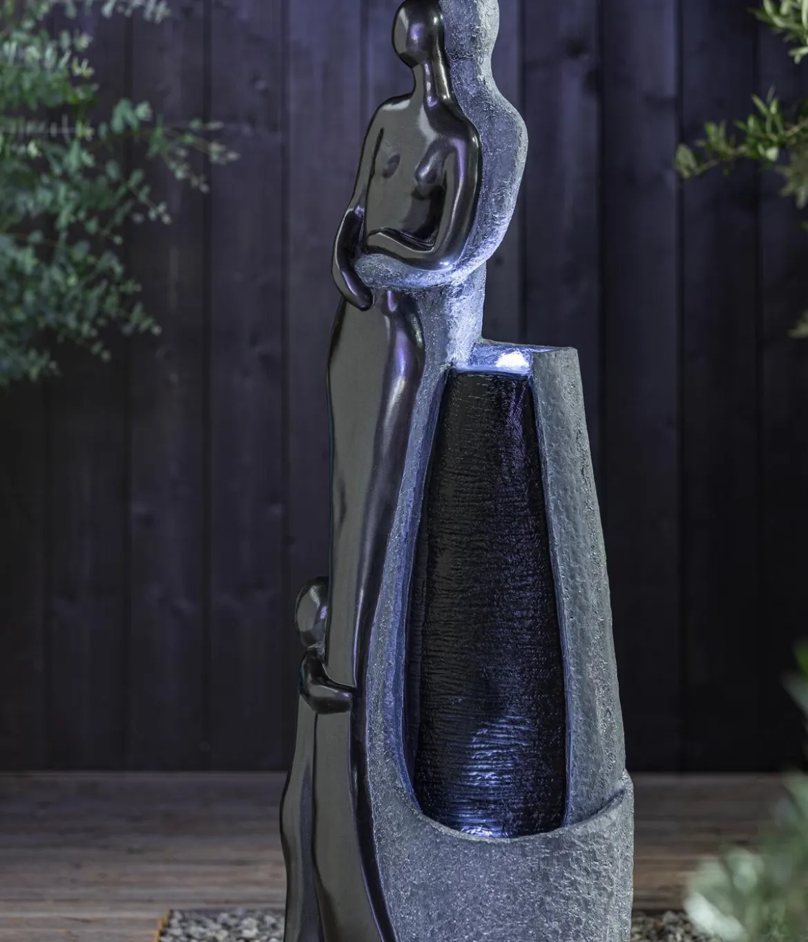Dehner Polyresin-Gartenbrunnen Family, solarfähig, ca. H120 cm