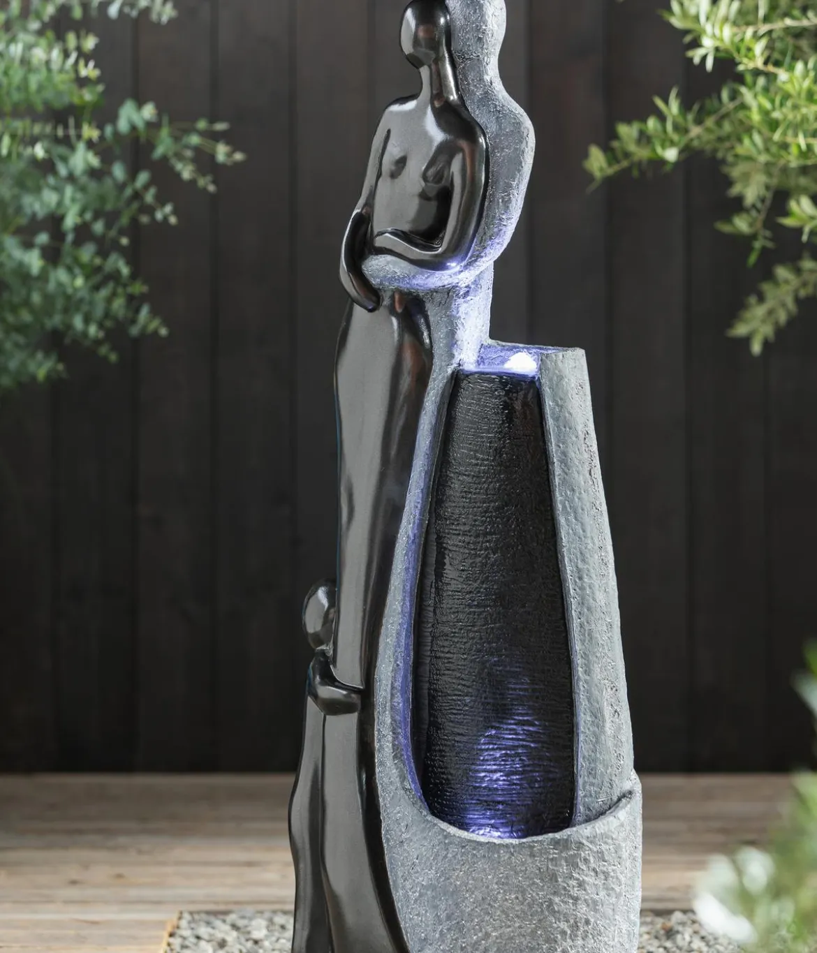 Dehner Polyresin-Gartenbrunnen Family, solarfähig, ca. H120 cm