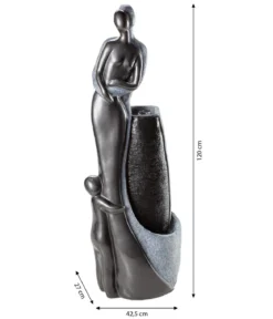Dehner Polyresin-Gartenbrunnen Family, solarfähig, ca. H120 cm