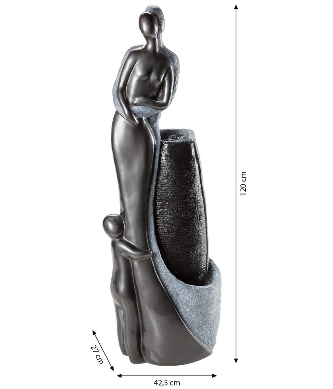 Dehner Polyresin-Gartenbrunnen Family, solarfähig, ca. H120 cm