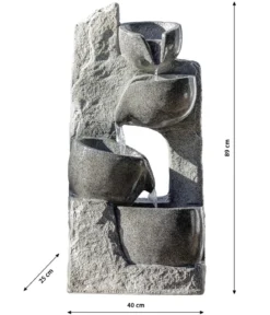 Dehner Polyresin-Gartenbrunnen Circ, solarfähig, ca. H89 cm