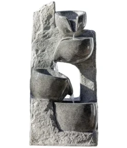 Dehner Polyresin-Gartenbrunnen Circ, solarfähig, ca. H89 cm