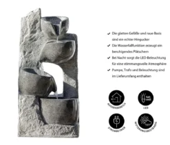 Dehner Polyresin-Gartenbrunnen Circ, solarfähig, ca. H89 cm