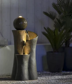 Dehner Polyresin-Gartenbrunnen Acapulco, solarfähig, ca. H100 cm