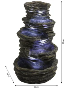 Dehner Polyresin-Gartenbrunnen Roccia, solarfähig, ca.H99 cm