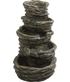 Dehner Polyresin-Gartenbrunnen Roccia, solarfähig, ca.H99 cm