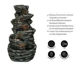 Dehner Polyresin-Gartenbrunnen Roccia, ca. H120 cm