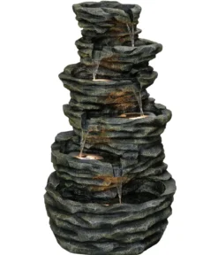 Dehner Polyresin-Gartenbrunnen Roccia, ca. H120 cm