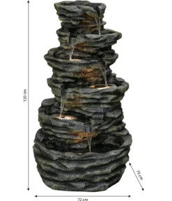 Dehner Polyresin-Gartenbrunnen Roccia, ca. H120 cm