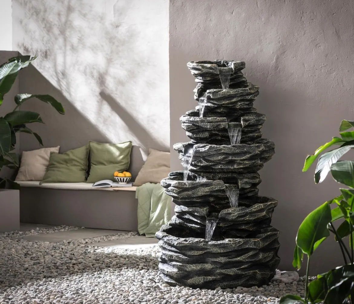 Dehner Polyresin-Gartenbrunnen Roccia, ca.H150 cm