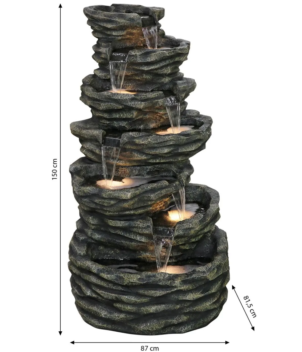 Dehner Polyresin-Gartenbrunnen Roccia, ca.H150 cm