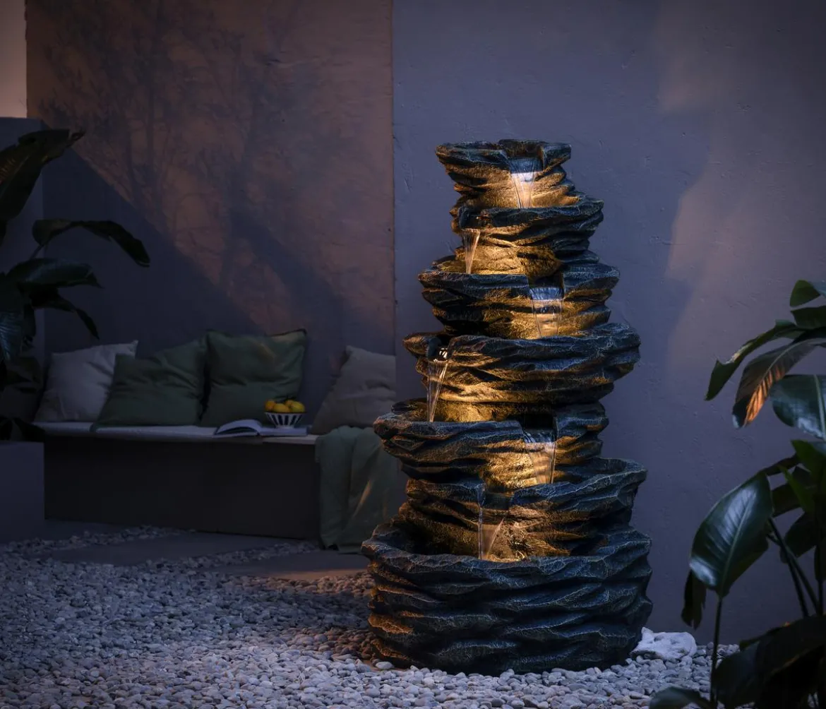 Dehner Polyresin-Gartenbrunnen Roccia, ca.H150 cm