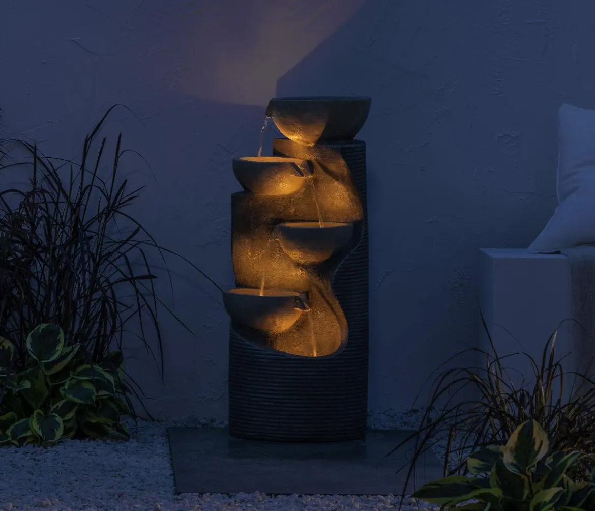 Dehner Polyresin-Gartenbrunnen Salo, solarfähig, ca. H81 cm