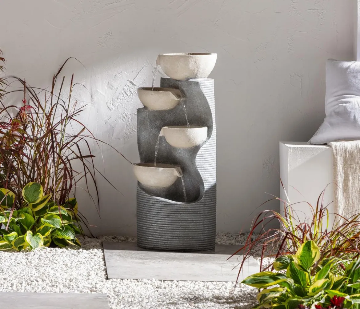 Dehner Polyresin-Gartenbrunnen Salo, solarfähig, ca. H81 cm