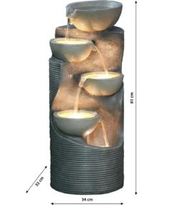 Dehner Polyresin-Gartenbrunnen Salo, solarfähig, ca. H81 cm