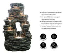 Dehner Polyresin-Gartenbrunnen Salto, solarfähig, ca. H99 cm
