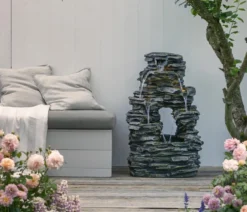 Dehner Polyresin-Gartenbrunnen Salto, solarfähig, ca. H99 cm