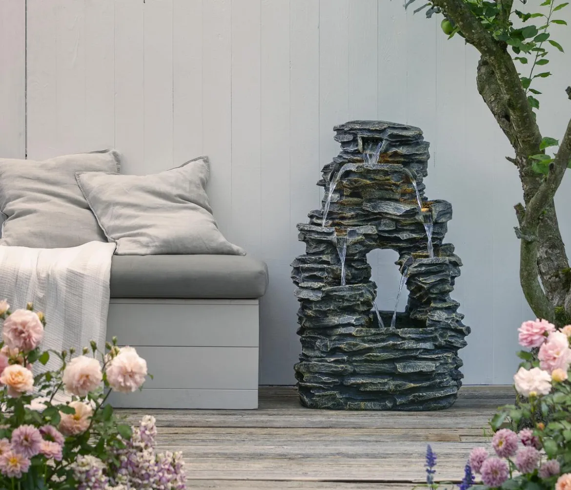 Dehner Polyresin-Gartenbrunnen Salto, solarfähig, ca. H99 cm