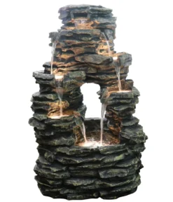 Dehner Polyresin-Gartenbrunnen Salto, solarfähig, ca. H99 cm