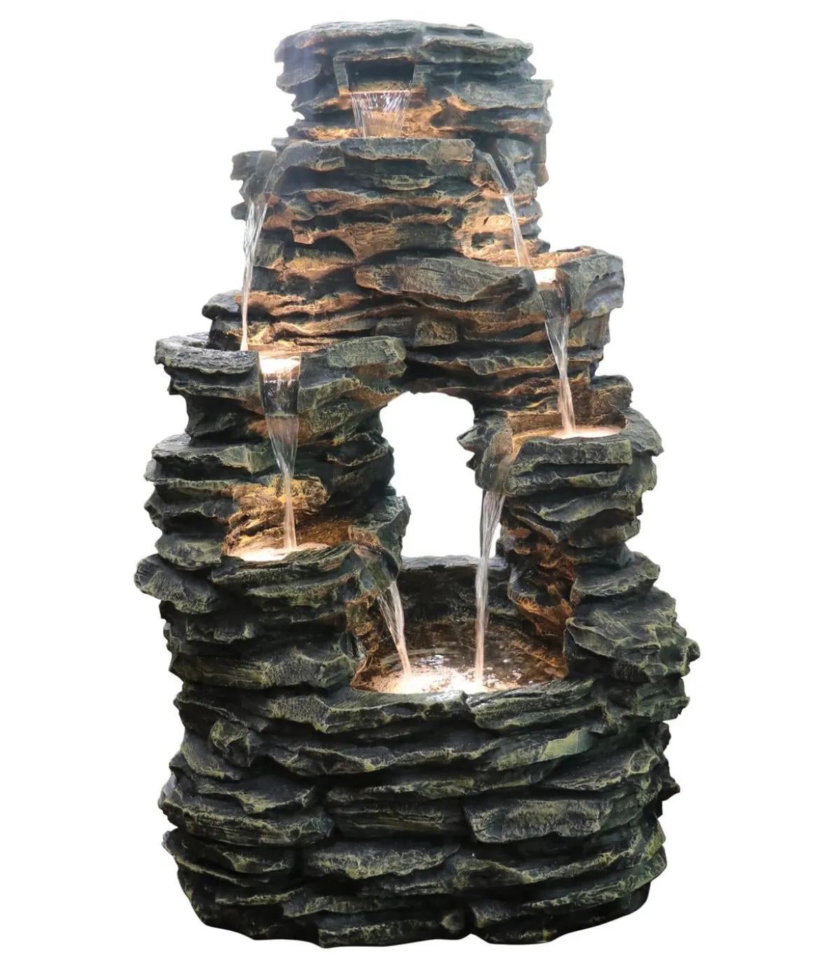 Dehner Polyresin-Gartenbrunnen Salto, solarfähig, ca. H99 cm