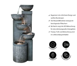 Dehner Polyresin-Gartenbrunnen Merkur, solarfähig, ca. H91 cm