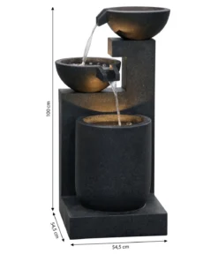 Dehner Polyresin-Gartenbrunnen Samson, solarfähig, ca. H100 cm