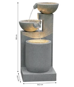 Dehner Polyresin-Gartenbrunnen Samson, solarfähig, ca. H100 cm