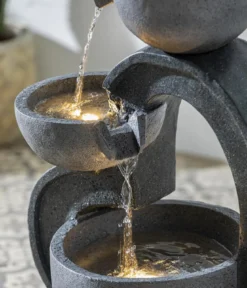 Dehner Polyresin-Gartenbrunnen Heart, solarfähig, ca. H72,5 cm