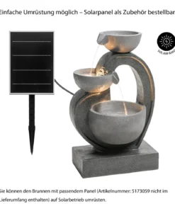 Dehner Polyresin-Gartenbrunnen Heart, solarfähig, ca. H72,5 cm
