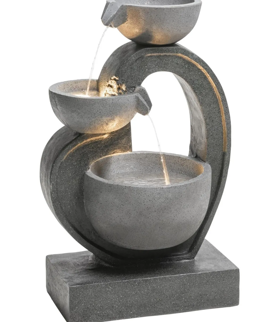 Dehner Polyresin-Gartenbrunnen Heart, solarfähig, ca. H72,5 cm