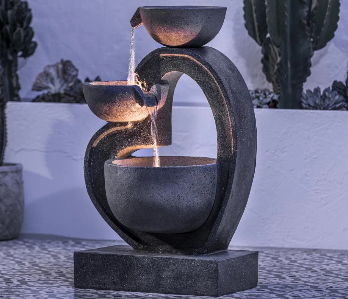 Dehner Polyresin-Gartenbrunnen Heart, solarfähig, ca. H72,5 cm