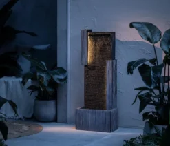 Dehner Polyresin-Gartenbrunnen Minerva, solarfähig, ca. H100 cm
