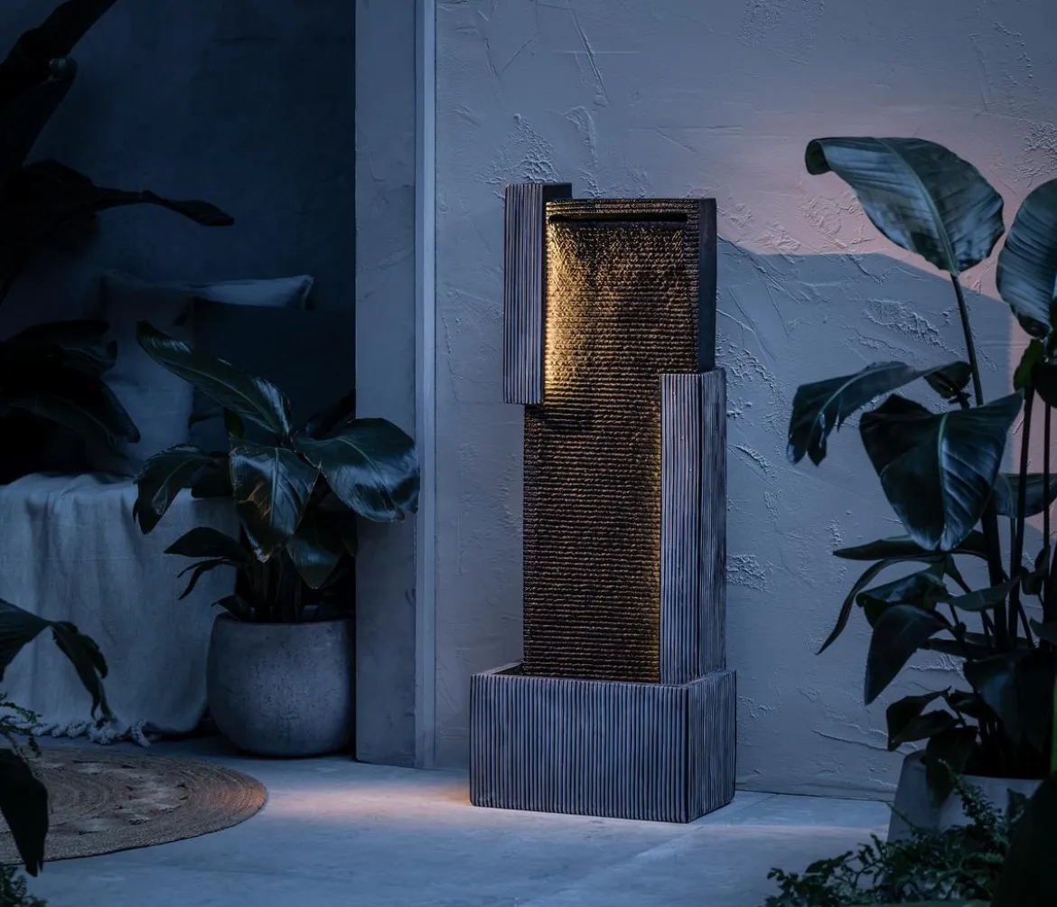 Dehner Polyresin-Gartenbrunnen Minerva, solarfähig, ca. H100 cm