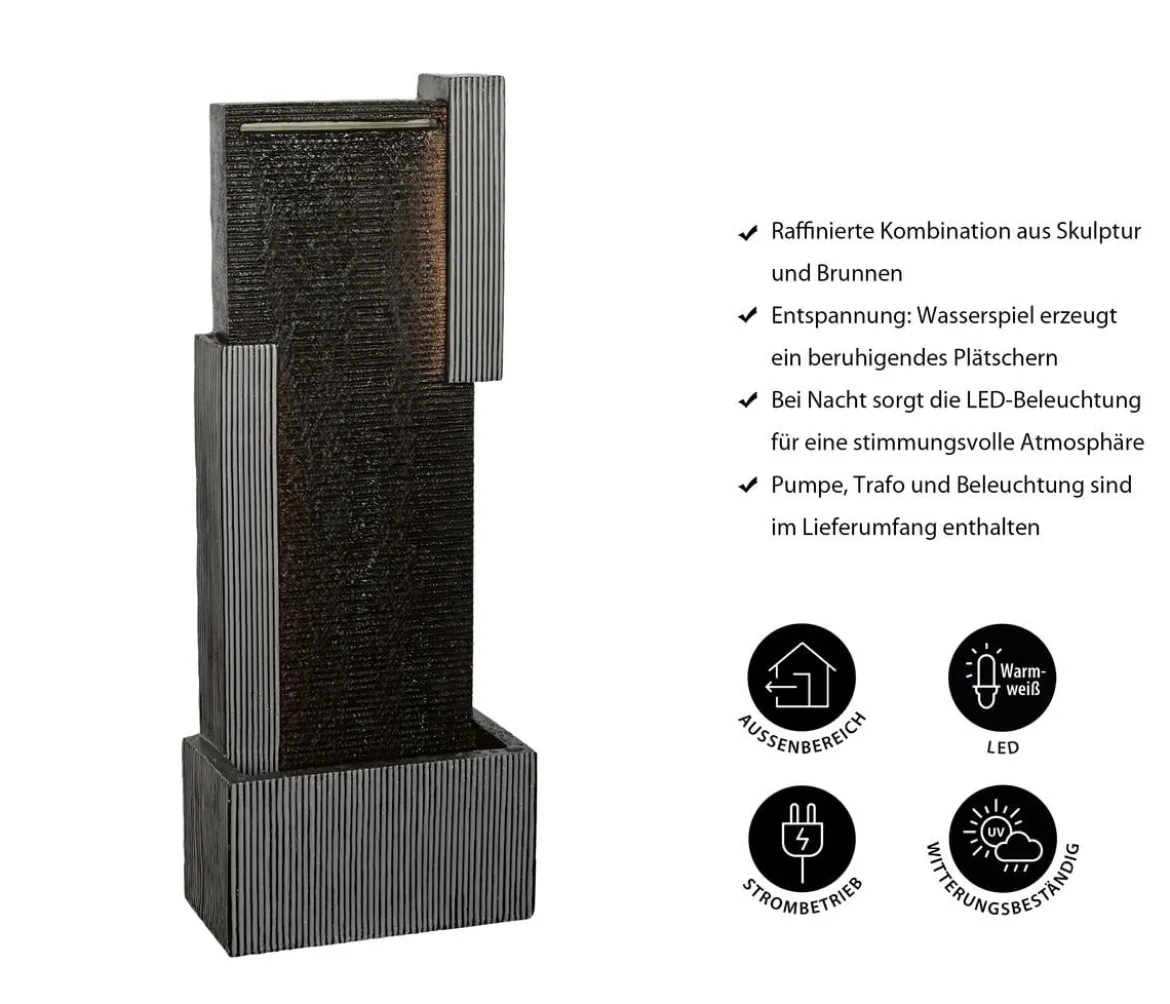 Dehner Polyresin-Gartenbrunnen Minerva, solarfähig, ca. H100 cm