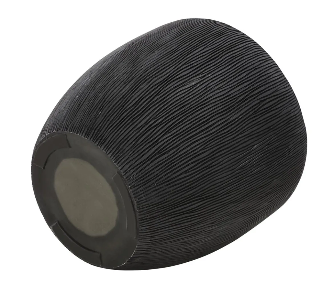 Dehner Polyresin-Pflanzvase Tokio in Riffeloptik, rund, grau