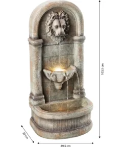 Dehner Polyresin-Wandbrunnen Faro, solarfähig, ca. H103,5 cm
