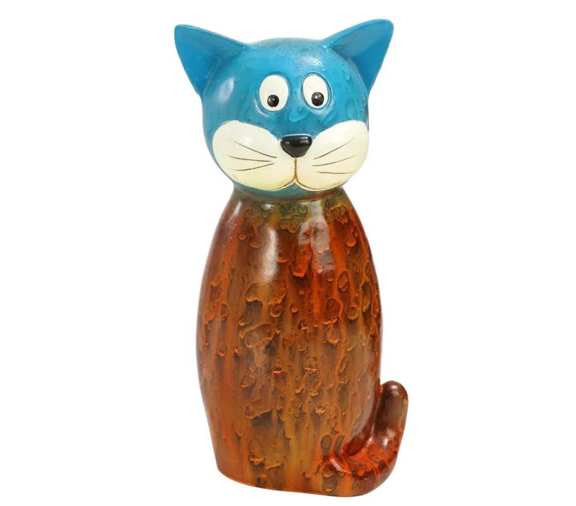 Dehner Polyresin-Zaunfigur Katze, 11,8 x 9 x 23,5 cm