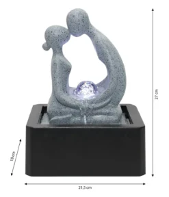Dehner Polyresin-Zimmerbrunnen Palila mit LED-Beleuchtung, ca. H27 cm