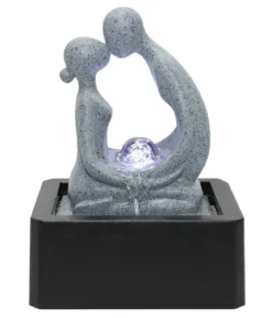 Dehner Polyresin-Zimmerbrunnen Palila mit LED-Beleuchtung, ca. H27 cm