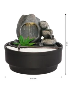 Dehner Polyresin-Zimmerbrunnen Korali mit LED-Beleuchtung, ca. H21 cm