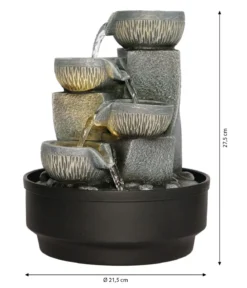 Dehner Polyresin-Zimmerbrunnen Nalani mit LED-Beleuchtung, ca. H27,5 cm