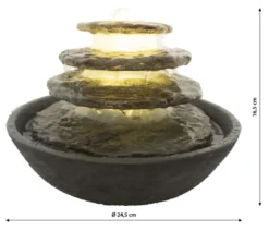 Dehner Polyresin-Zimmerbrunnen Hoku mit LED-Beleuchtung, ca. H16,5 cm