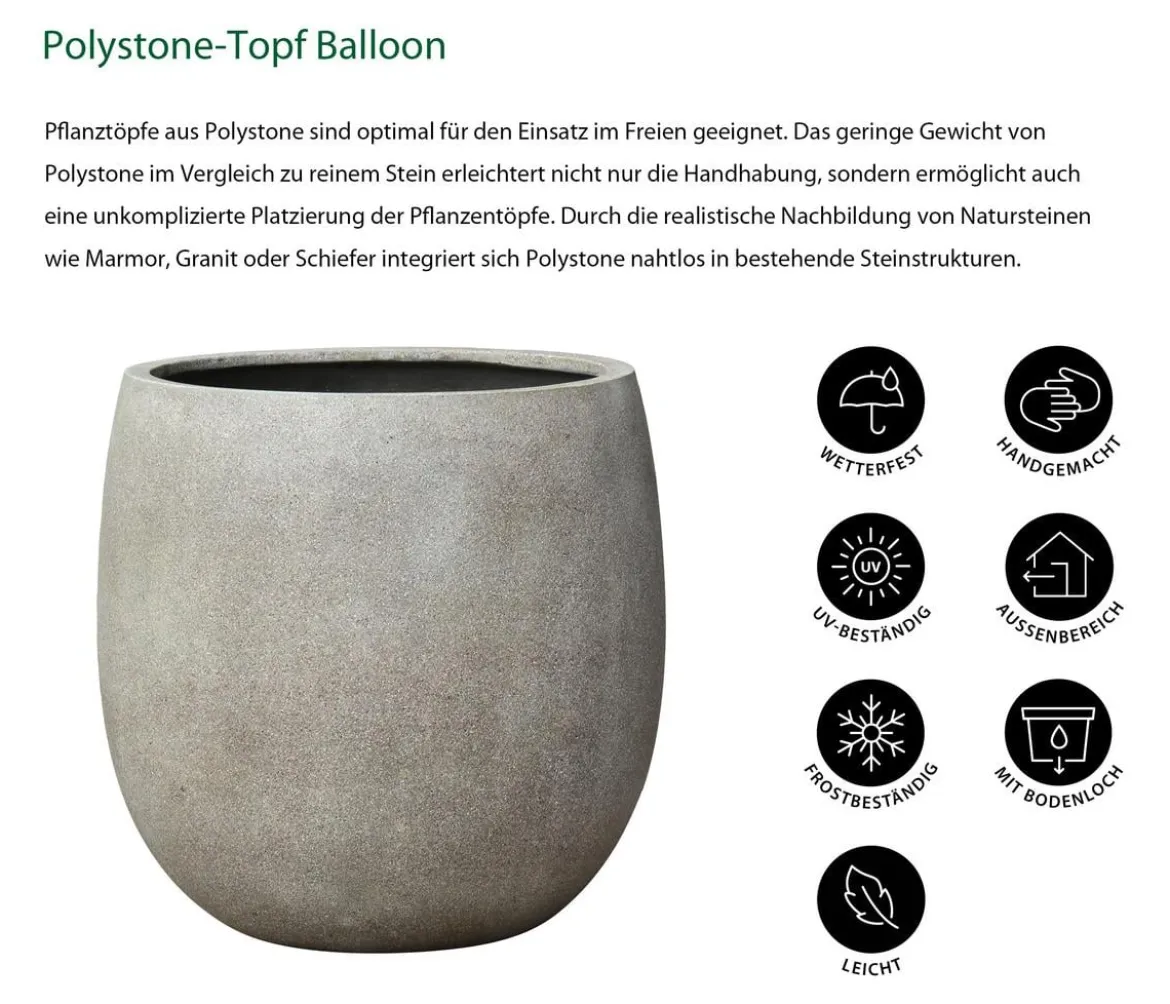 Dehner Polystone-Topf Balloon