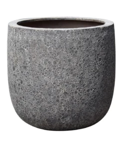 Dehner Polystone-Topf Lava, rund, schwarz