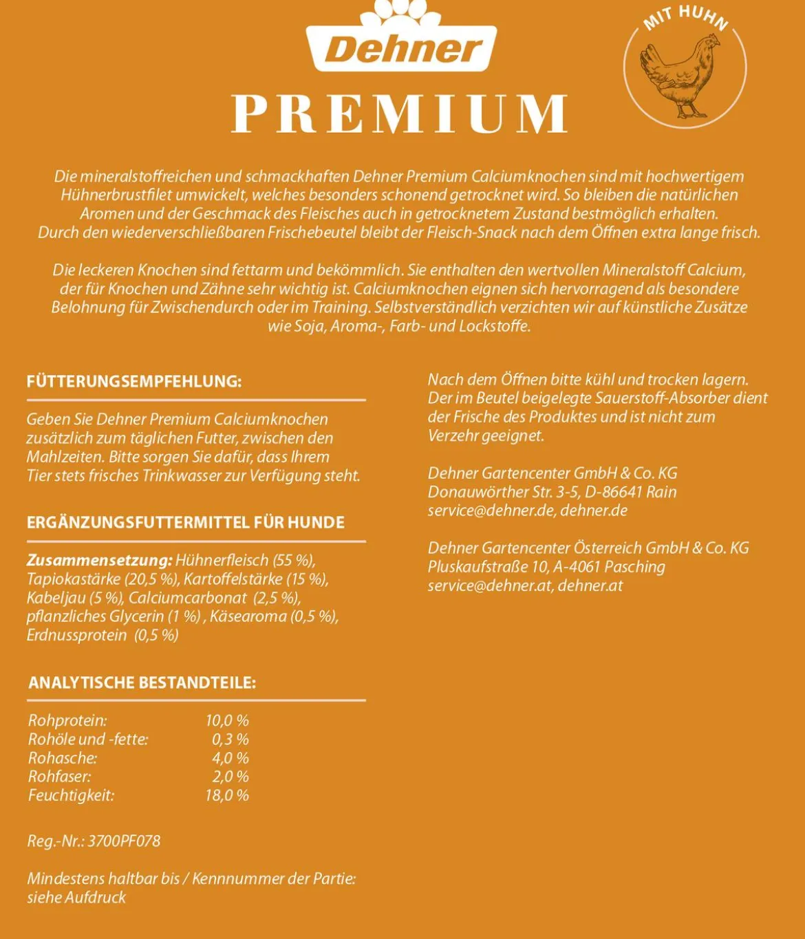 Dehner Premium Hundesnack Calciumknochen